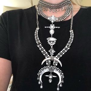 Large silver necklace